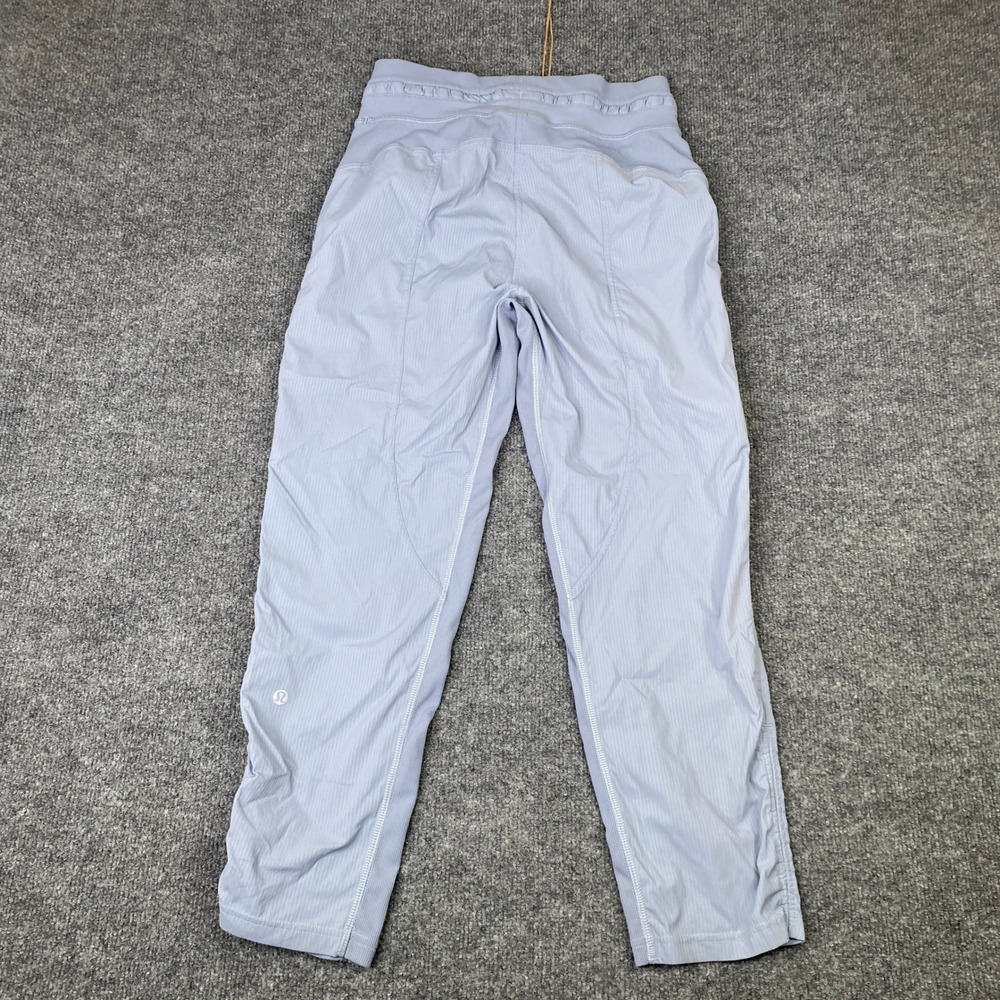 Lululemon Dance Studio Crop Pants Blue Pinstripe Seersucker Size 4 Joggers - Picture 6 of 6
